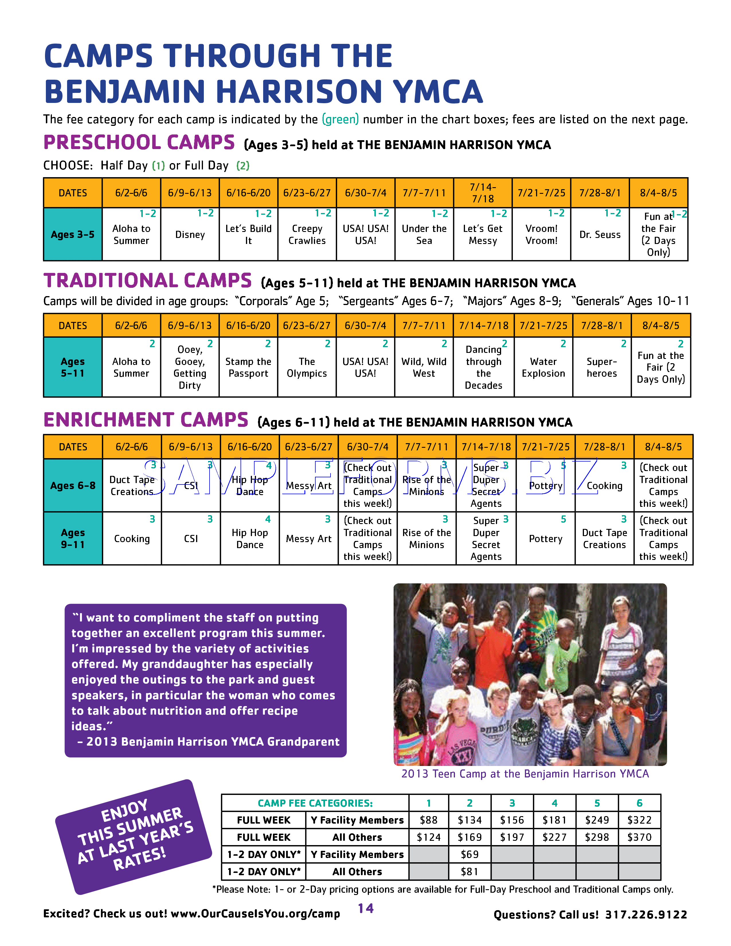 Preview free downloadable Camp Brochure in PDF (page 14)